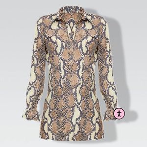 Maternity Grey Snake Print Utility Shirt Dress